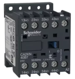 Vista frontal del contactor Schneider