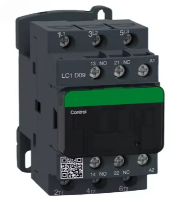 Vista frontal del contactor LC1D09