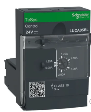 Unidad de control Schneider TeSys LUCA05BL con selector de corriente